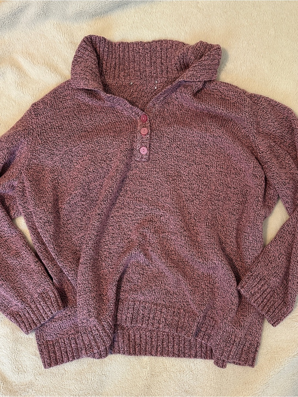 Pink & Brown Button Sweater